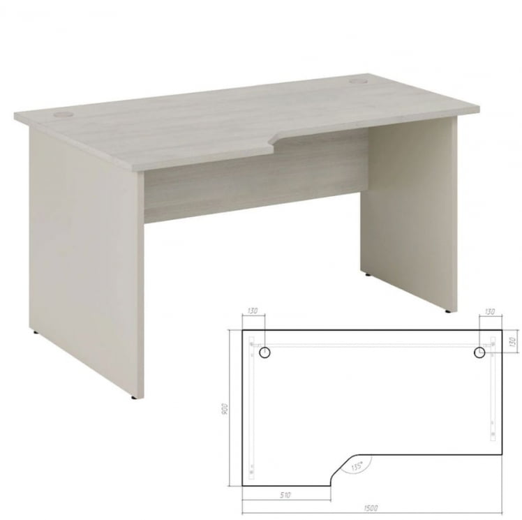 Стол эргономичный левый Нев Лине НЛН36315521 Дуб шамони светлый / New Line NLN36315521_1