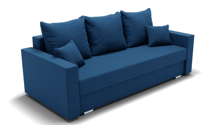 Диван Олимп-1 ППУ (ЗР) Цвет фасада: Синий; Тип: Прямой; Материал фасада: Металл/Велюр_0