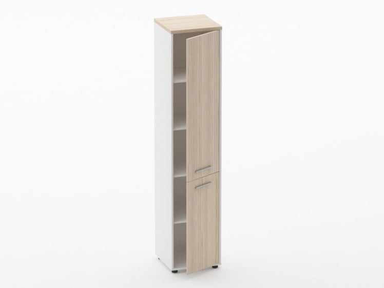 Шкаф 4 узкий закрытый Дека 10.19.15Пр Туя/Белый / Deka_1