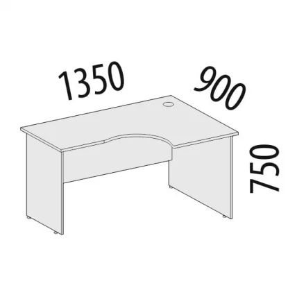 Стол эргономичный правый Альфа 63.61 Дуб кобург_1