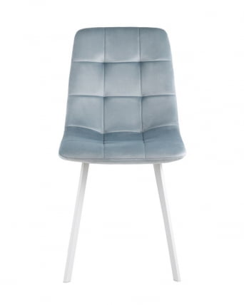 Комплект из четырех стульев Чиллй велюр серо-голубой ножки белые 4 шт. / Chilly_3