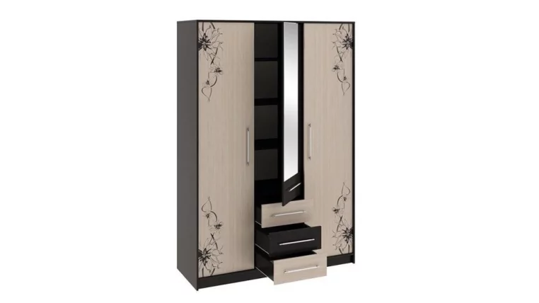 Шкаф Бостон Венге Цаво/Дуб Белфорт с рисунком_2