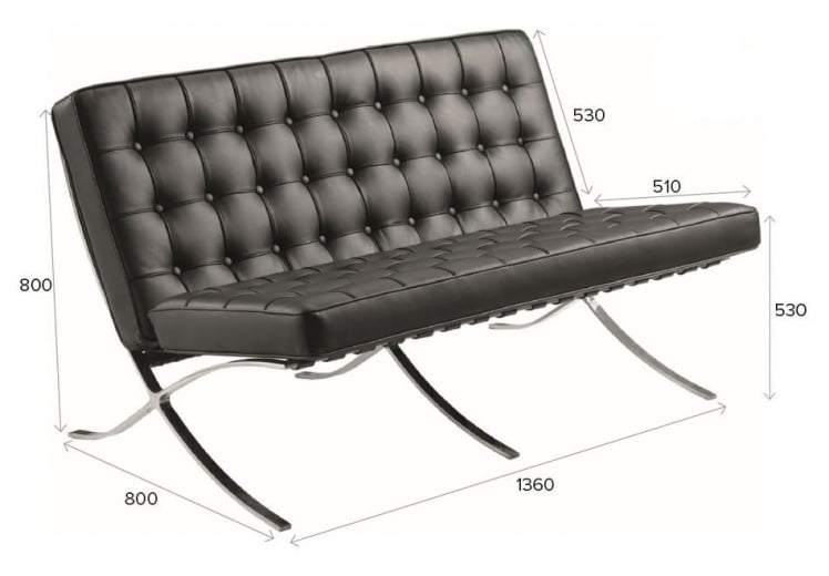 Диван двухместный Еверпроф Барселона - 2 экокожа Черный / Everprof Barcelona_3