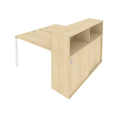 Рабочая станция с опорным шкафом-купе Метал Сйстем Б.РС-СШК-2.2 Акация/Белый / Metal System_0