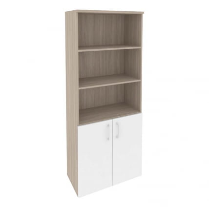 Шкаф высокий широкий (2 низких фасада ЛДСП) ОНИКС О.СТ-1.1 Дуб Аттик/Белый / ONIX O.ST-1.1_0