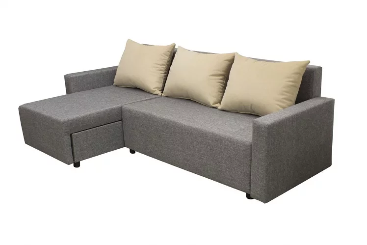 Угловой диван Шеррй (3 категория) с механизмом подъема оттоманки Визит 118-Нео Латте / Sherry_0