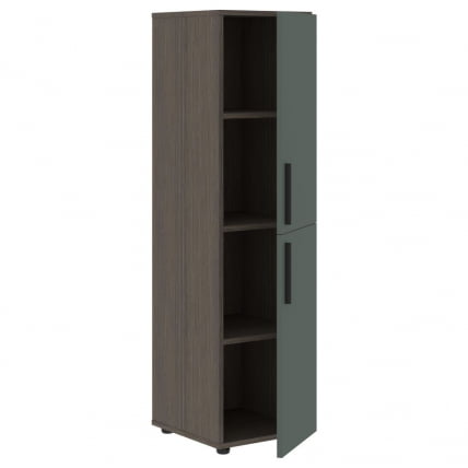 Шкаф-колонка с двумя глухими малыми дверьми (правый) ВЕЛИОН ВМCС 40.4 Р Нефрит Дуб Сильвер / VELION VMCS R_1