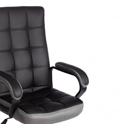 Кресло ТРЕНДЙ (22) кож/зам/ткань, черный/серый, 36-6/12 / TRENDY_11
