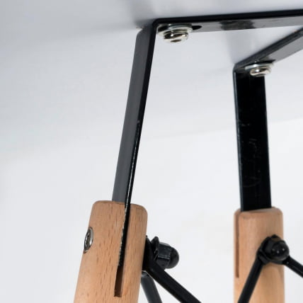 Стол CИНДЙ НЕКСТ (мод. 70-80 МДФ) металл/мдф/бук, Д80х75см, белый/натуральный / CINDY NEXT (mod. MDF) D80х75см,_8