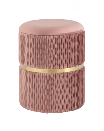 Пуф Джесси с ящиком велюр Розовый_0