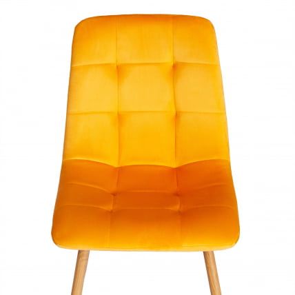 Стул CХИЛЛЙ (мод. 7094-1) вельвет/металл, 44,5х52,5х86 см, йеллов (желтый) ХЛР41 / натуральный / CHILLY (mod. yellow HLR41_5