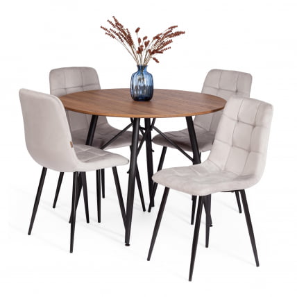 Стул CХИЛЛЙ (мод. ДЖСC-220) Велюр/металл , 44,5х52,5х88 см, Лигхт грей (светло-серый) ХЛР14 / черный / CHILLY (mod. JSC-220) Light grey HLR14_5