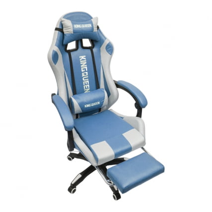 Кресло 907 КИНГКУЕЕН, замша, цвет синий с массажем, арт 907-Блуе / KINGQUEEN, 907-Blue_4