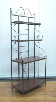 Этажерка Полонез кованая 700 с деревянными полками_0