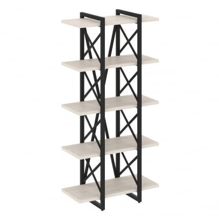 Стеллаж на регулируемых опорах - 5 полок ЛОФТ ВР.Л-МСТ.О-5.4В Металл черный Денвер светлый / LOFT VR.L-MST.O-5.4V_0