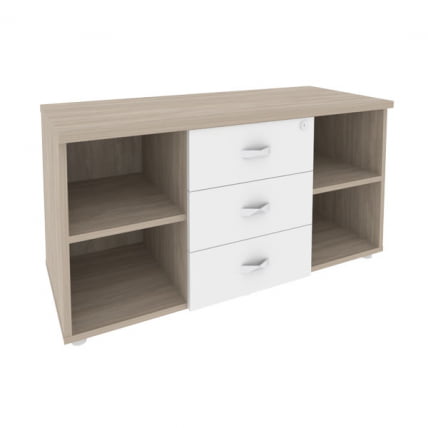 Тумба сервисная с ящиками ОНИКС О.ТС-11 Дуб Аттик/Белый / ONIX O.TS-11_0