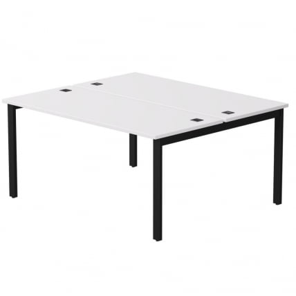 Бенч-система на 2 места на металлокаркасе, опоры 90 гр Еверпроф ЕВО 254С018 Белый Черный (1580) / Everprof EVO 254S018_0