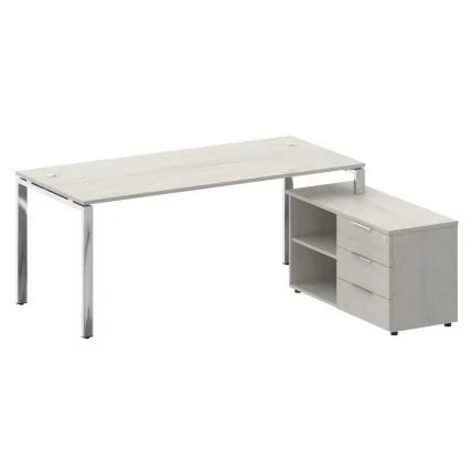 Стол рабочий руководителя с опорной тумбой левый МЕТАЛ СЙСТЕМ ДИРЕCТ БГ.СРТ-5.8 Пр Дуб Наварра / METAL SYSTEM DIRECT_0