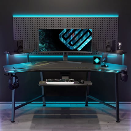 Стол для компьютера (для геймеров) Еурека АЕД-70Б, с подставкой для клавиатуры / Eureka AED-70B,_9