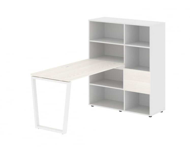 Рабочая станция ЕДИС ЕВРСТ 1113 Ясень Траун Белый Белый / EDIS EVRST_0