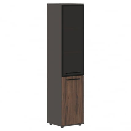 Шкаф-колонка комбинированная с дверью в металлической раме правый ЕДИС ЕХCС 42.7 Р Дуб Денвер темный Черный Мокко / EDIS EHCS R_0