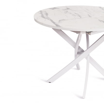 Стол МАНЗАНА ЛДСП/ХПЛ/металл, 100 х 100+30 х 75 см, Мрамор светлый/белый / MANZANA ЛДСП/HPL/металл,_7