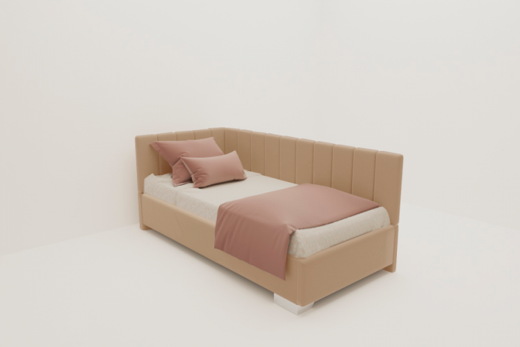 ДЕТСКАЯ МЯГКАЯ ИНТЕРЬЕРНАЯ КРОВАТЬ ТЕРРА БЕЗ ОСНОВАНИЯ (БЕРХОУСЕ) Материал фасада: Металл/Велюр; Спальное место: 900х1900; Цвет: Бежевый / (BERHOUSE)_0