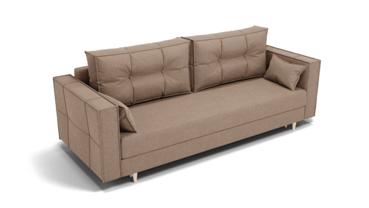 Диван Консул-1 ППУ (ЗР) Цвет фасада: Светло коричневый; Тип: Прямой; Материал фасада: Металл/Велюр_0