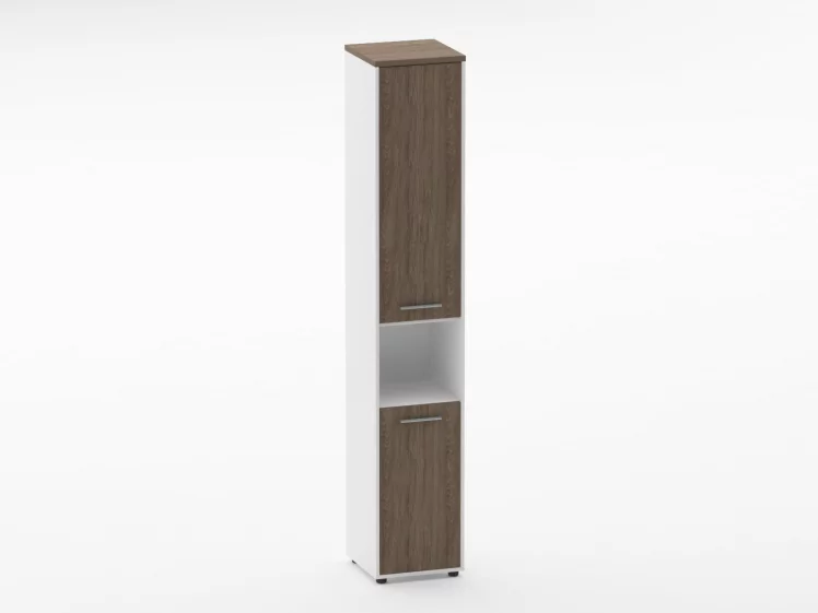 Шкаф 5 узкий закрытый, с нишей Дека 10.23.15Пр Дуб Верцаска/Белый / Deka_0