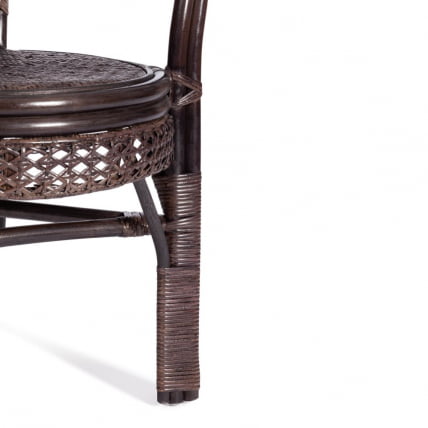 Комплект ПЕЛАНГИ 02/15 ( стол со стеклом + 4 кресла ) [с подушками] ротанг, кресло 65х65х77см, стол диаметр 64х61см, валнут (грецкий орех) / PELANGI walnut_6