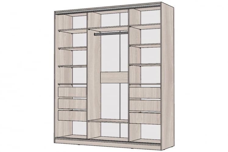 Шкаф-купе 3-х дверный Виктория 2000х584х2300, Ясень шимо светлый 20ДЗЗЗДЗЗЗДЗЗЗ-ЯЯПП-Яшс 310-3325_1
