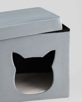 Пуф складной с ящиком Сторе Пет бирюзовый / Store Pet_2