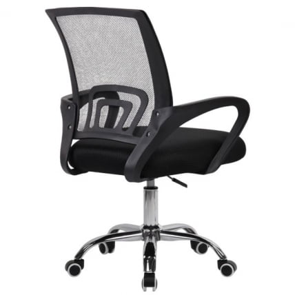 Кресло CРОМЕКС (КРОМЕКС) Топ CХ-695 ХРОМ сетка/ткань ТВ черное / CROMEX Top CH-695 TW_1