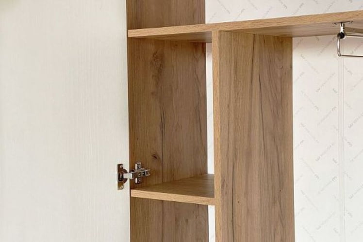 Шкаф двухдверный Бери МПР-024 Дуб крафт золотой/белое дерево / MPR-024_16