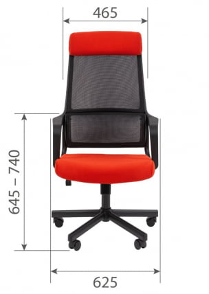 Кресло руководителя Чаирман 590 ткань/сетка Красный / Chairman_4