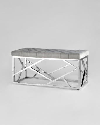 Банкетка АРТ ДЕКО велюр Серый_1