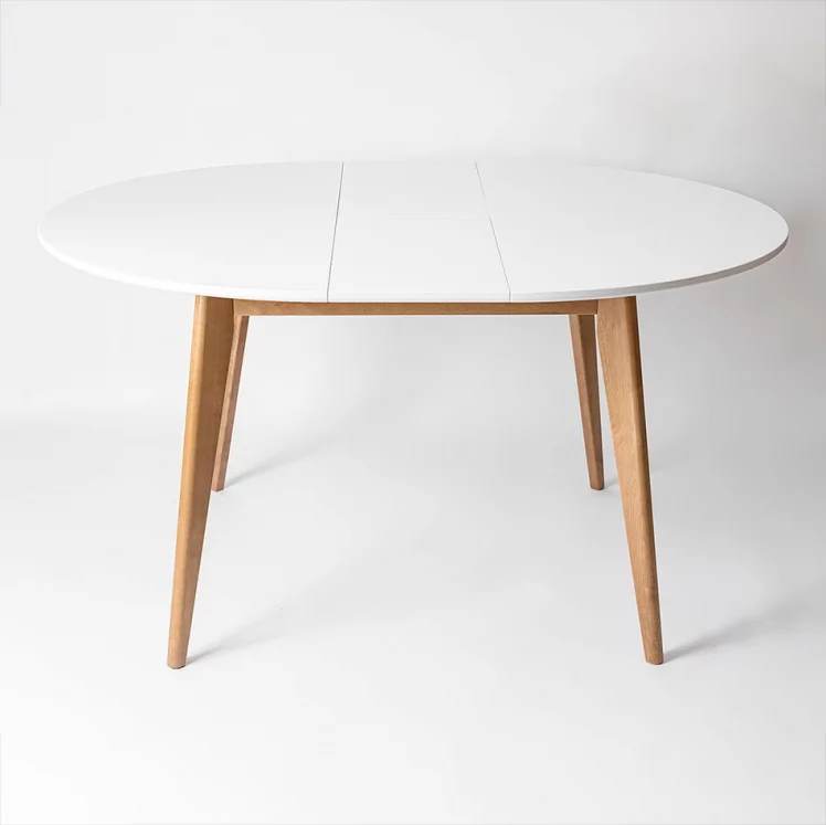 Стол обеденный Орион Плус 100кс100 Эмаль белая Морилка Дуб натуральный / Plus 100x100_4