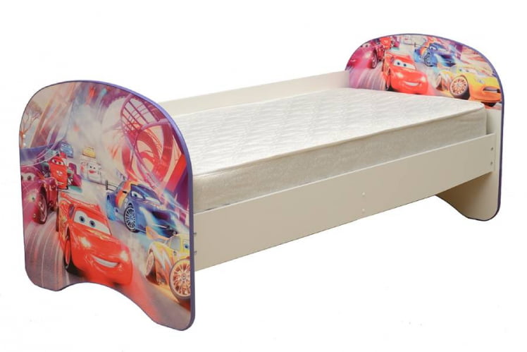 Кровать детская с фотопечатью без ящика 800*1600 Тачки_0