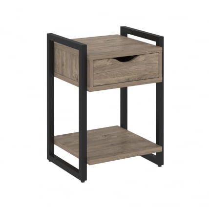 Тумба на регулируемых опорах с ящиком и полкой ЛОФТ ВР.Л-Т1.О Металл черный Тиквуд темный / LOFT VR.L-T1.O_0