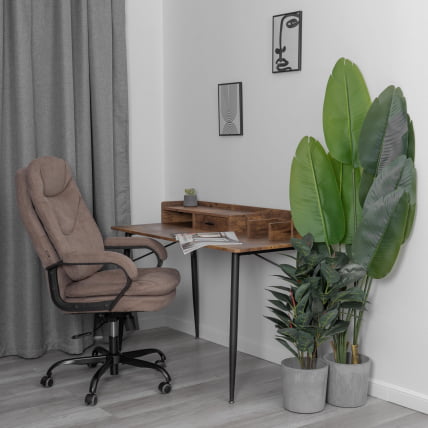 Кресло CОМФОРТ Лукс (22) металБЛ ткань, светло-коричневый, КУБ 03 / COMFORT Lux metalBL KUB_15