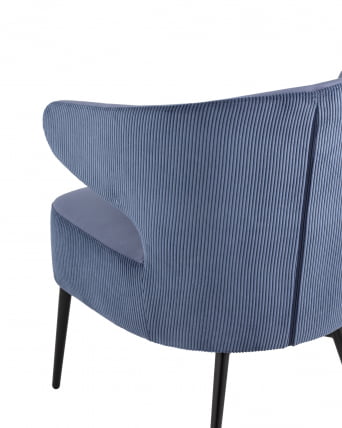 Кресло лаунж Роиал Стрипес велюр Синий / Royal Stripes_6