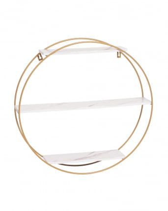 Полка Луна золотая Белый мрамор / Luna_0