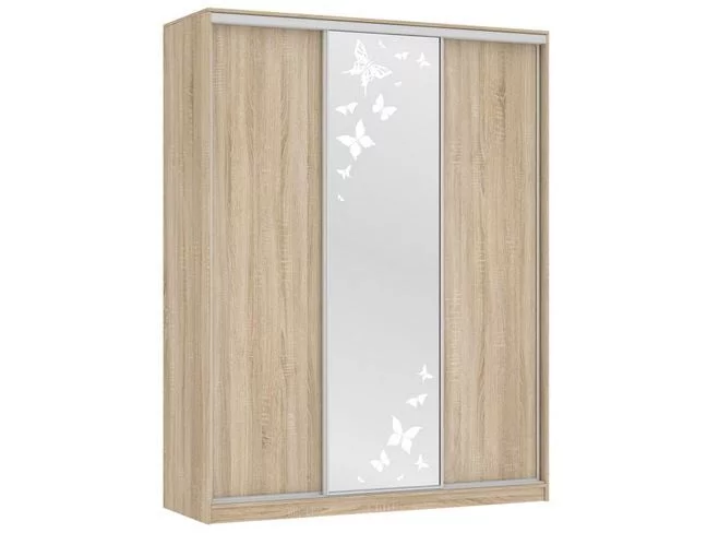 Шкаф-купе Бассо 1-600 бабочки Дуб сонома_0