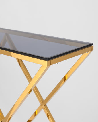 Консоль ИНСИГНИЯ 115*30 Золото стекло смоке / smoke_4