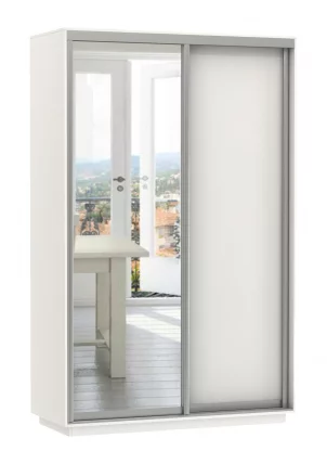 Шкаф-купе двухдверный Экспресс Дуо Медиум 1200х2200х Белый снег / 1200х2200h_0