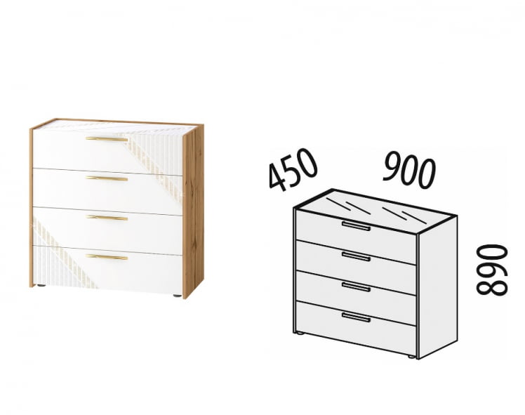 Комод Монако 903.18 Дуб Вотан / Белый шпон / Альпийский белый_5