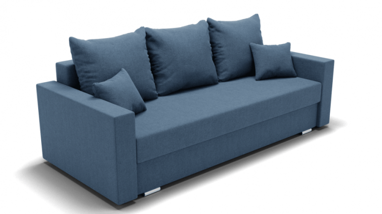 Диван Олимп-1 ППУ (ЗР) Цвет фасада: Голубой; Тип: Прямой; Материал фасада: Металл/Велюр_0