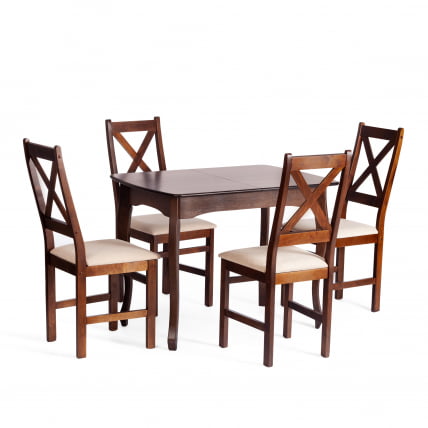 Стул CРОССМАН (комплект) НЕВ, Многослойный березовый шпон, 41х40кс100 см, каппучино/велюр бежевый / CROSSMAN NEW, 41х40x100 cappuchino/велюр_8