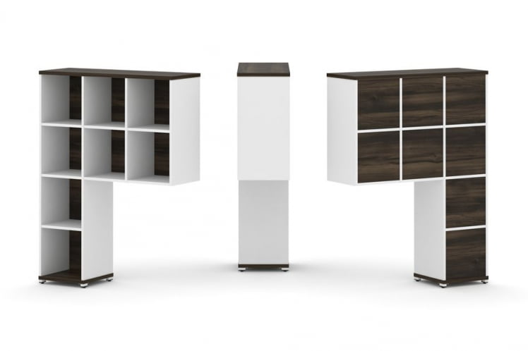 Надставка на стол высокая односторонняя + задняя стенка (8 шт.) CОНCЕПТ CН.ОНВ-001 Дуб Мали Белый бриллиант Белый металл / CONCEPT CN.ONV-001_0