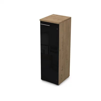 Пенал средний со стеклом правый ГЛОСС ЛИНЕ 9НП.017.7П Теаквоод / GLOSS LINE Teakwood_0